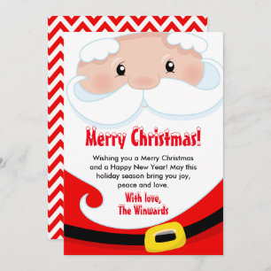 Santa Claus Merry Christmas Holiday Card