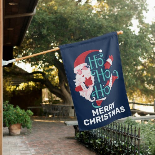 Santa Claus Merry Christmas House Flag