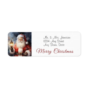 Santa Claus Merry Christmas Label
