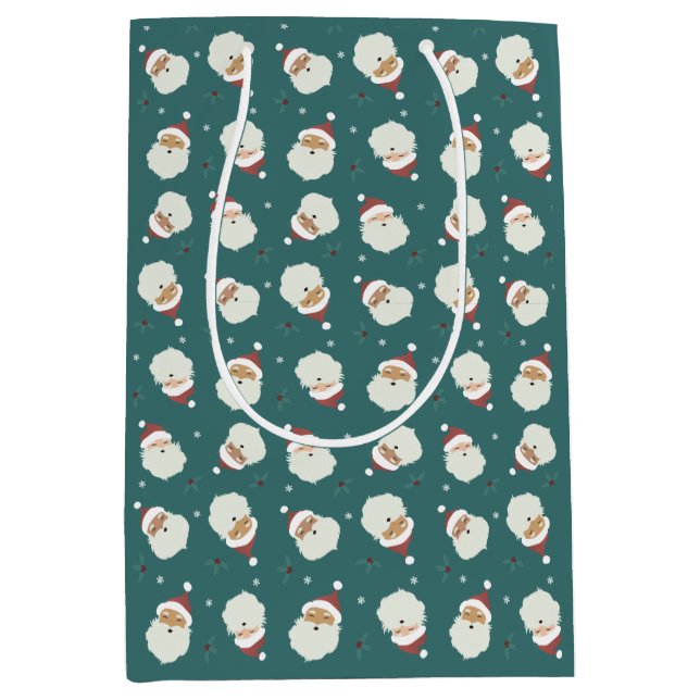 Santa Claus Merry Christmas Medium Gift Bag (Front)