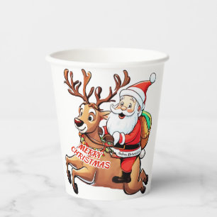 Santa Claus Merry Christmas Paper Cups