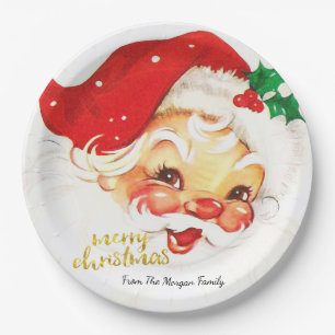 Santa Claus Merry Christmas Paper Plates