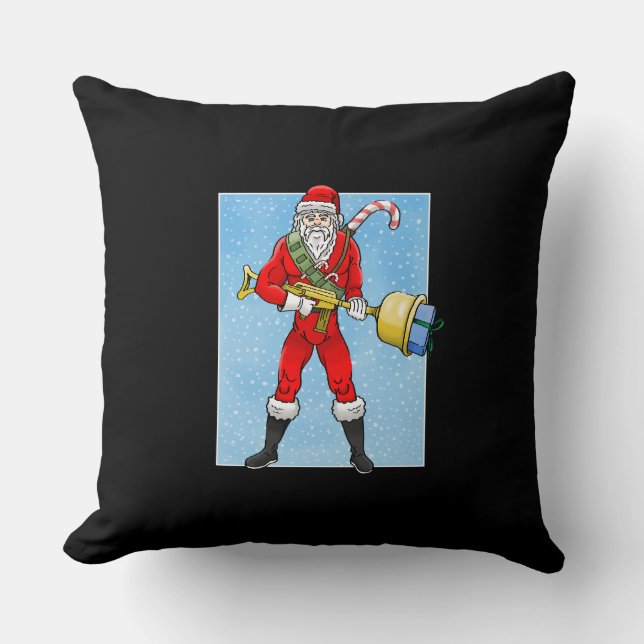 Santa Claus Merry Christmas Part 2 Throw Pillow (Front)