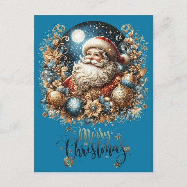 Santa Claus & Merry Christmas  Postcard (Front)