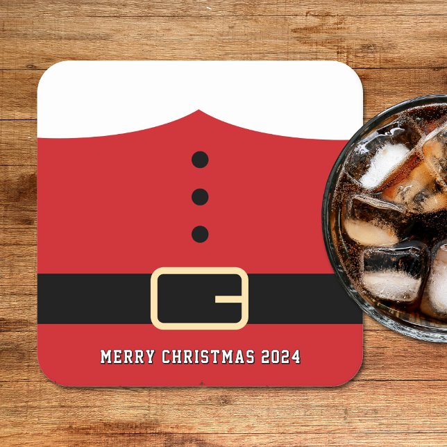 Santa Claus Merry Christmas Square Paper Coaster (Santa Claus Merry Christmas Square Paper Coaster
)