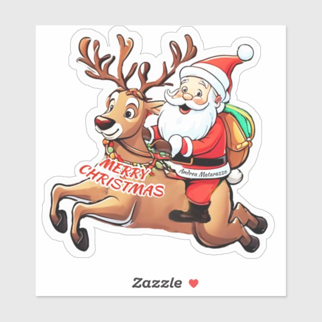Santa Claus Merry Christmas Sticker (Sheet)