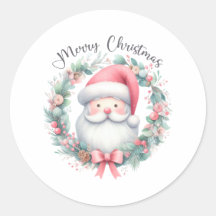 Santa Claus Merry Christmas Stickers