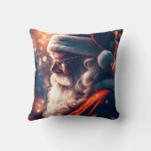 Santa Claus Merry Christmas Throw Pillow (Back)