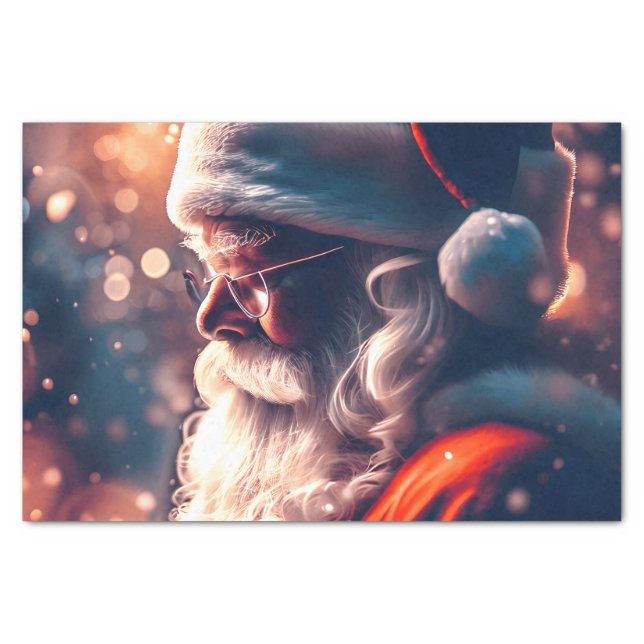 Santa Claus Merry Christmas Tissue Paper (Front)