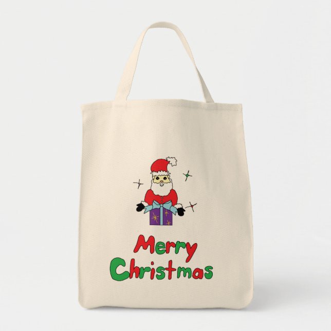 Santa Claus Merry Christmas Tote Bag (Front)