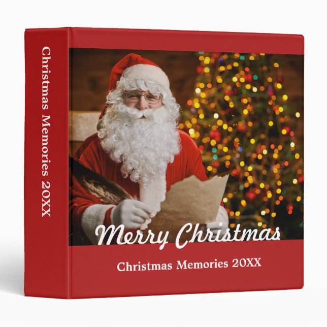 Santa Claus Merry Christmas Vintage 3 Ring Binder (Front/Spine)