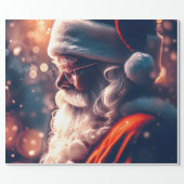 Santa Claus Merry Christmas Wrapping Paper (Flat)