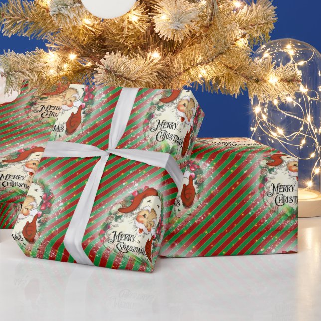 Santa Claus Merry Christmas  Wrapping Paper (Holidays)