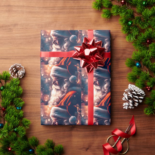 Santa Claus Merry Christmas Wrapping Paper (Holiday Gift)