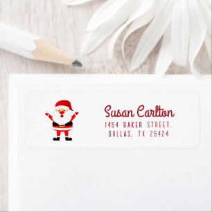 Santa Claus Minimalist White Christmas Holiday Label
