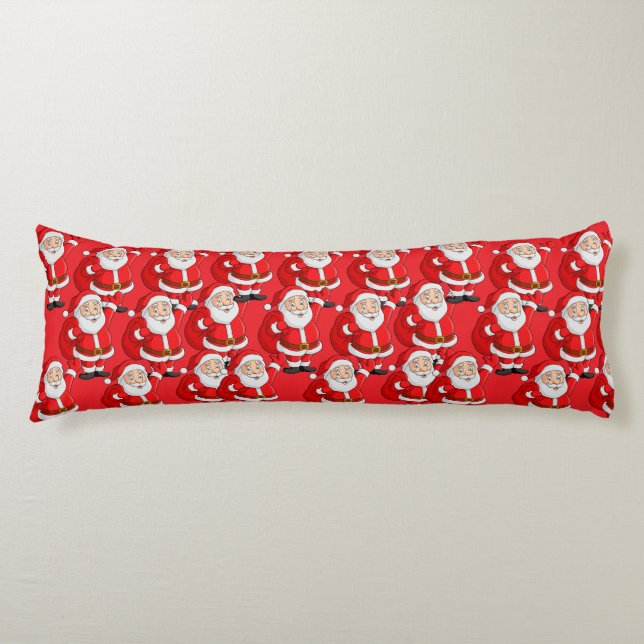 Santa Claus Modern Christmas Body Pillow (Front)