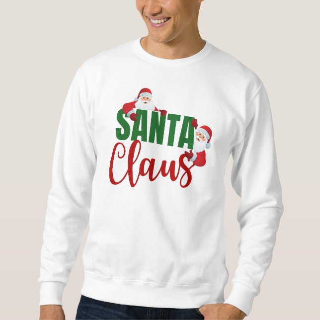 Santa Claus Modern Minimalist Trendy Christmas  Sweatshirt (Front)