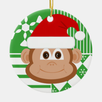 Santa Claus Monkey Christmas Ornament