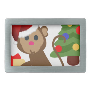 santa claus monkey emoji belt buckle