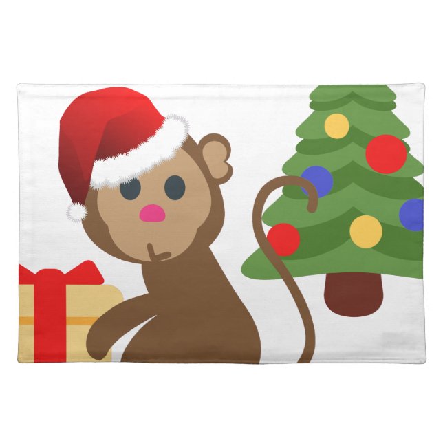 santa claus monkey emoji placemat (Front)