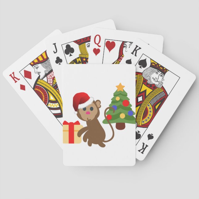 santa claus monkey emoji poker cards (Back)
