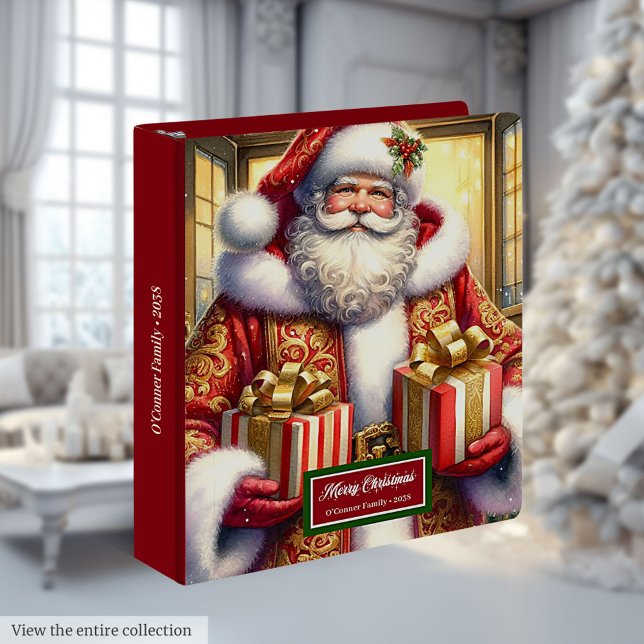 Santa Claus Monogram Binder Trendy Christmas Keeps (Santa Claus Monogram Binder Trendy Christmas Keepsake)