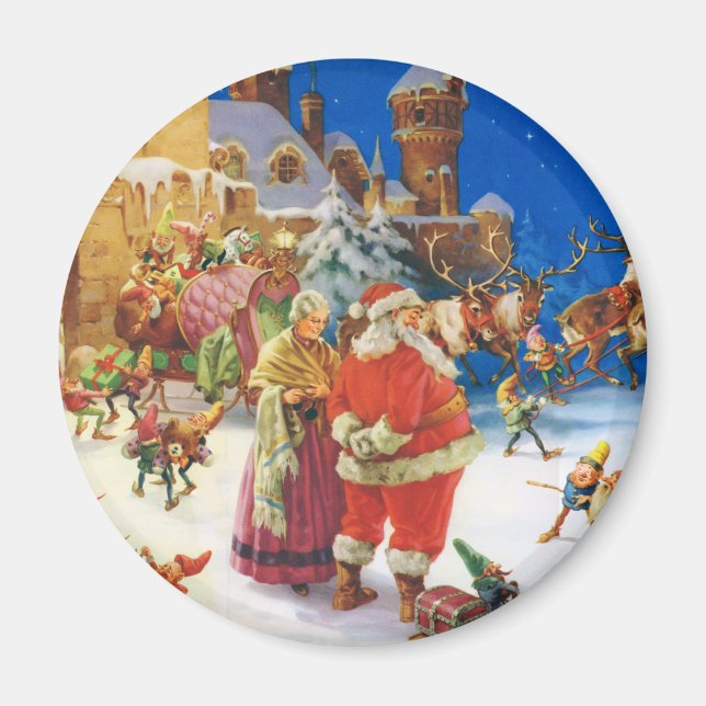 SANTA CLAUS & MRS. CLAUS AT THE NORTH POLE MAGNET (Front)