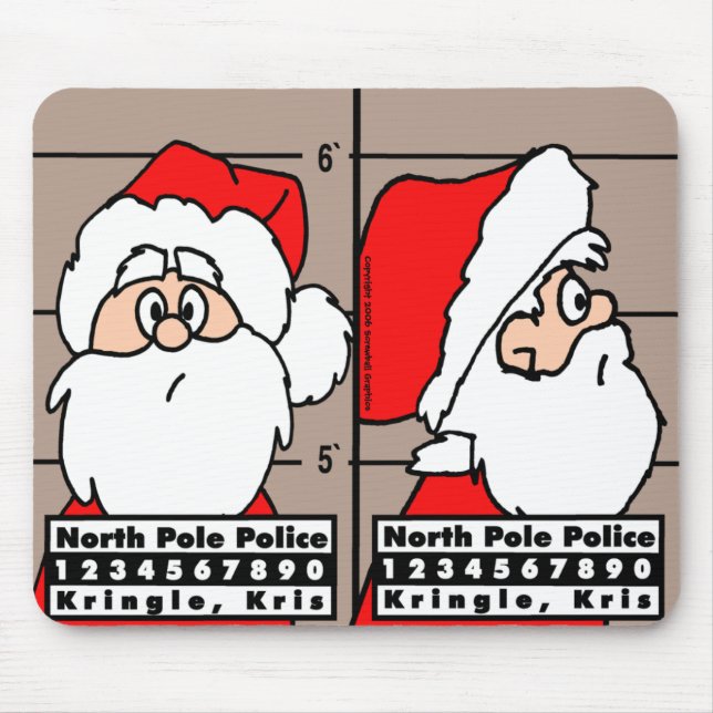 Santa Claus Mug Shot Mousepad (Front)