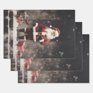 Santa Claus Mural Wrapping Paper Sheets