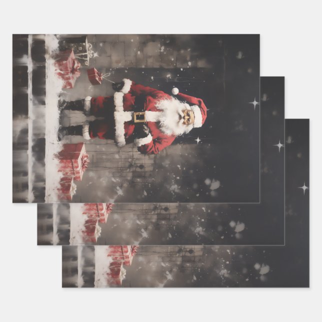Santa Claus Mural Wrapping Paper Sheets (Set)