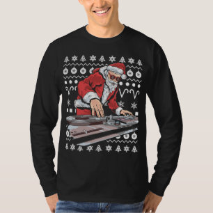Santa Claus Music DJ Tacky Christmas Ugly Xmas T-Shirt
