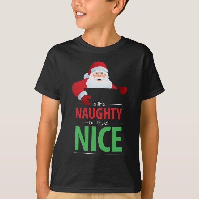 Santa Claus Naughty and Nice Kid's Dark T-Shirt (Front)
