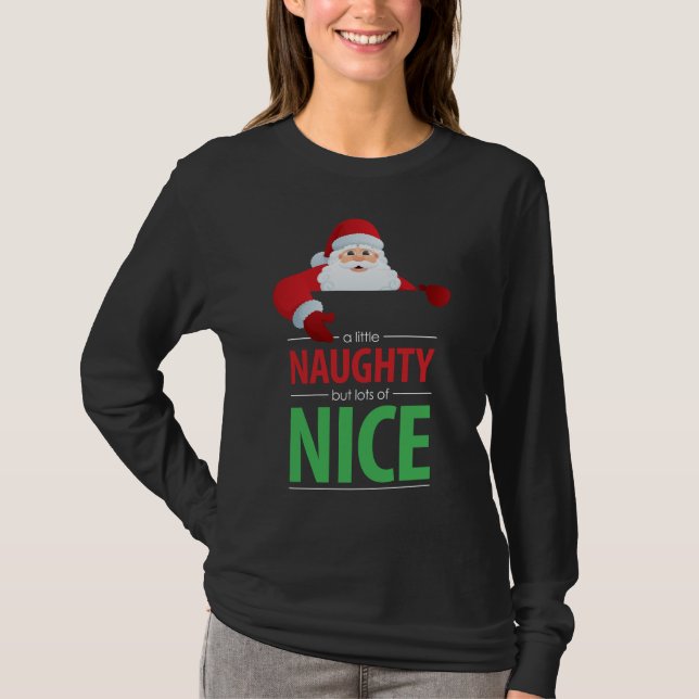 Santa Claus Naughty and Nice Women's Dark T-Shirt (Front)