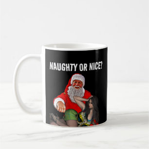 SANTA CLAUS NAUGHTY GIRL CHRISTMAS COFFEE MUGS