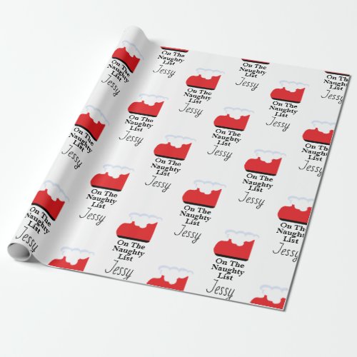 Santa Claus Naughty List Sock Christmas Gift  Wrapping Paper