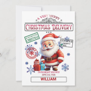 Santa Claus  Naughty or Nice Custom Christmas Holiday Card