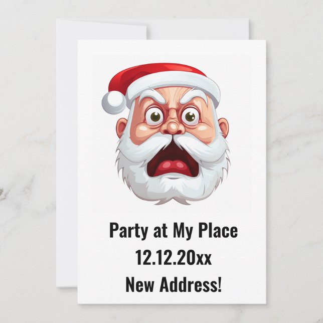Santa Claus New Address Christmas Party Invitation (Front)