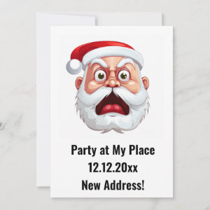 Santa Claus New Address Christmas Party Invitation