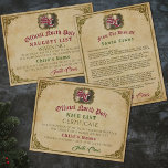 Santa Claus Nice List Signed Christmas Certificate<br><div class="desc">This customizable eathered traditional victorian looking document is laid out as an official achievement commemoration acknowledging good little boys and girls that they've done been so well-behaved, they've officially made it onto Santa's "Nice List". To make this document customization super simple, only the child's name text box is marked for...</div>