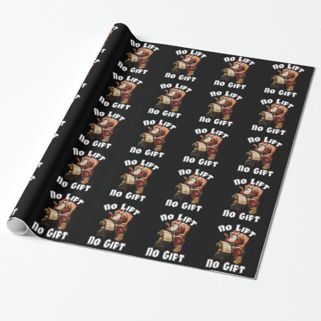 Santa Claus - No Lift, No Gift Wrapping Paper (Unrolled)