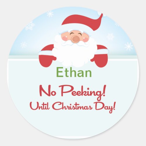 Santa Claus No Peeking Until Christmas Sticker