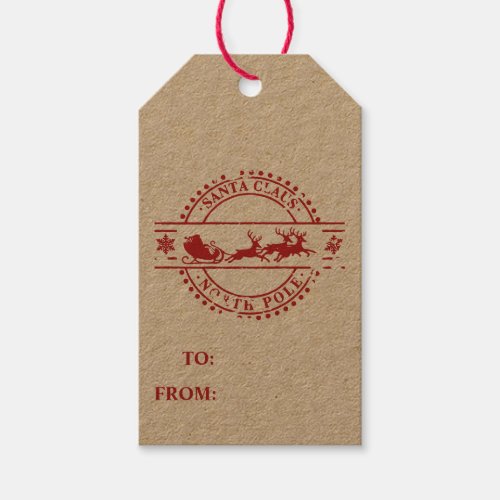 Santa Claus North Pole Gift Tags