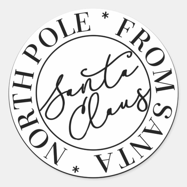 Santa Claus North Pole Sticker (Front)