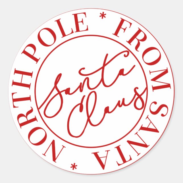 Santa Claus North Pole Sticker (Front)