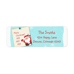 Santa Claus Note Christmas Return Address Label