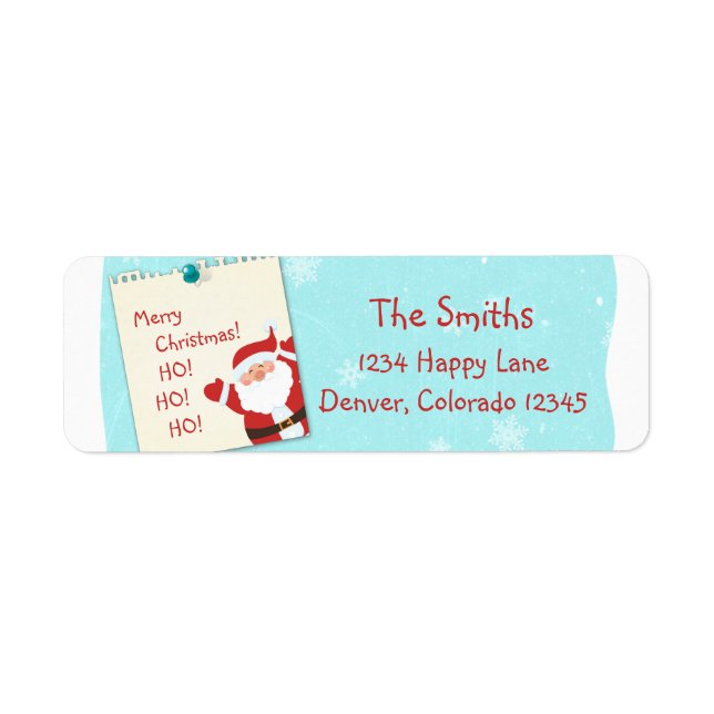Santa Claus Note Christmas Return Address Label (Front)