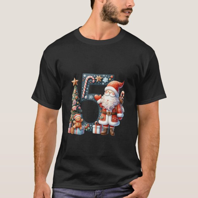 Santa Claus Number 5 Christmas Tree Snow  T-Shirt (Front)