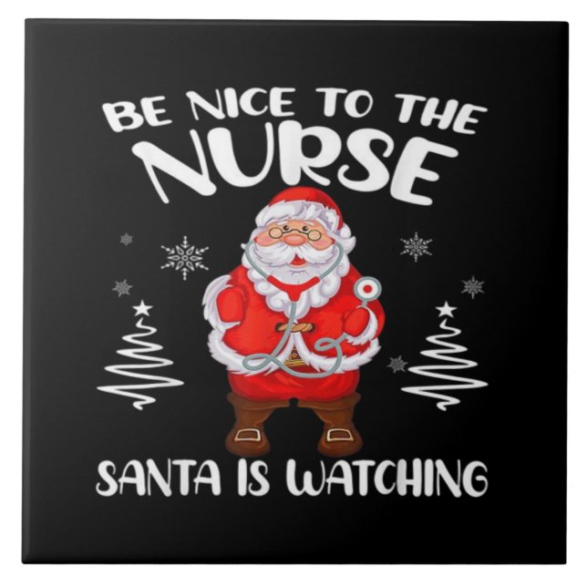 Santa Claus Nurse  Ceramic Tile (Front)