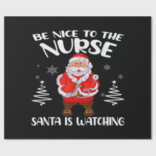 Santa Claus Nurse Wrapping Paper