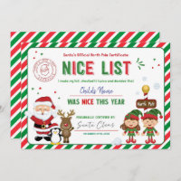 Santa Claus Official Nice List Certificate